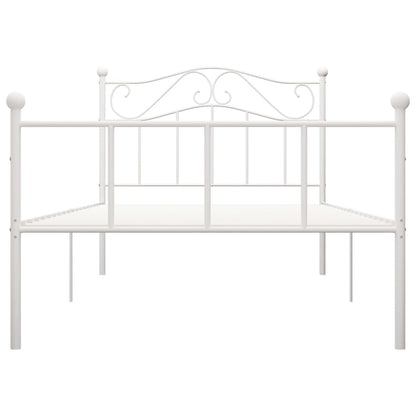 284516 vidaXL Bed Frame without Mattress White Metal 90x200 cm