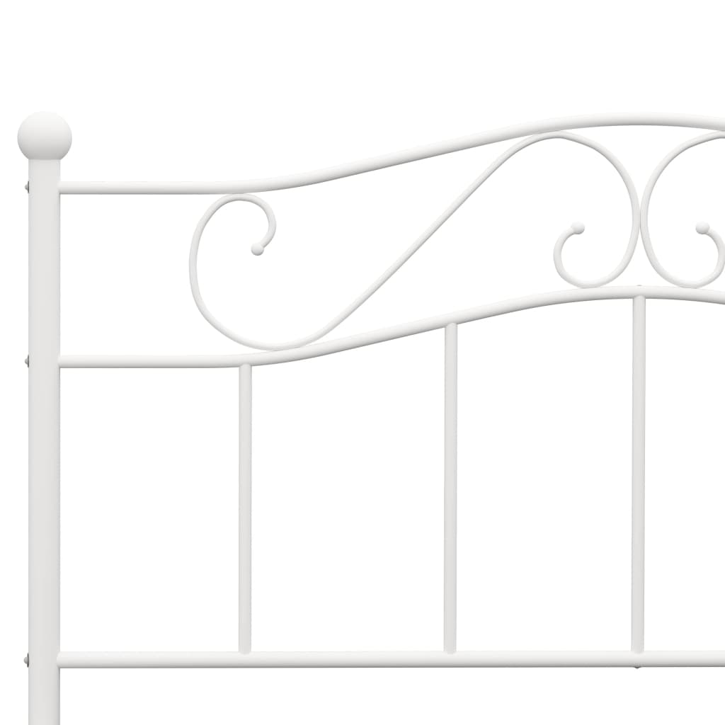 vidaXL Bed Frame | White | Metal | Double | Durable | Bed Frame | Rectangular