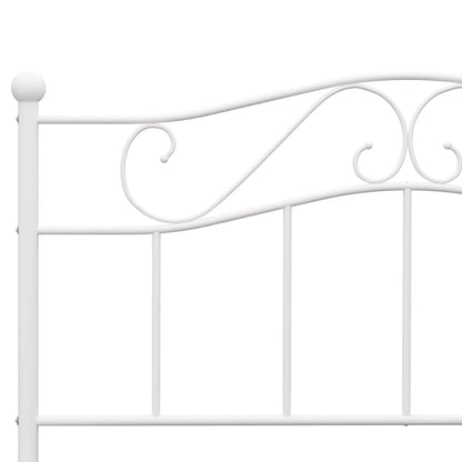 vidaXL Bed Frame | White | Metal | Double | Durable | Bed Frame | Rectangular