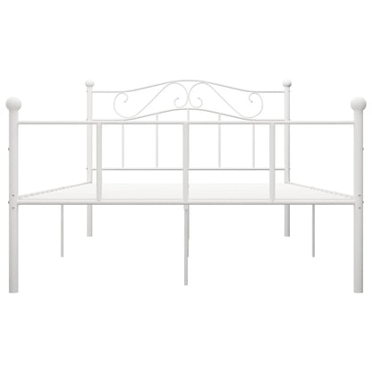 vidaXL Bed Frame | White | Metal | 160x200 cm | Durable | Rectangular