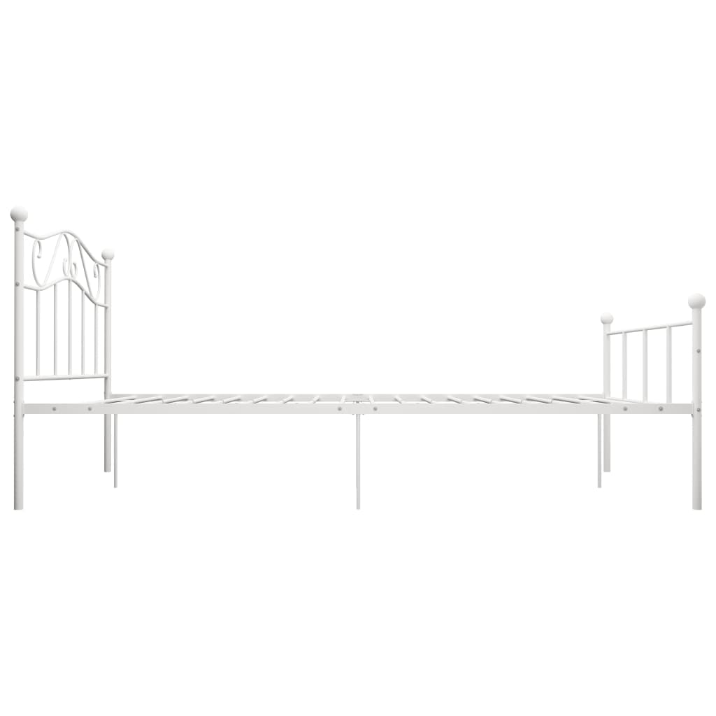 vidaXL Bed Frame | White | Metal | 160x200 cm | Durable | Rectangular