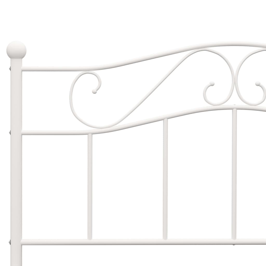 vidaXL Bed Frame | White | Metal | 160x200 cm | Durable | Rectangular