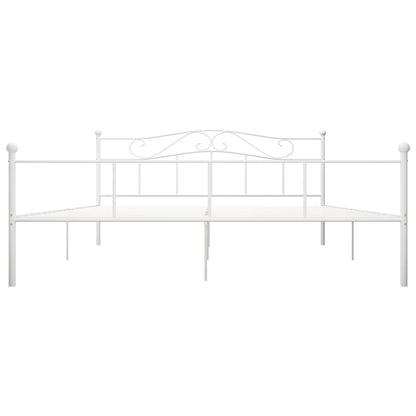 284521 vidaXL Bed Frame without Mattress White Metal 180x200 cm Super King