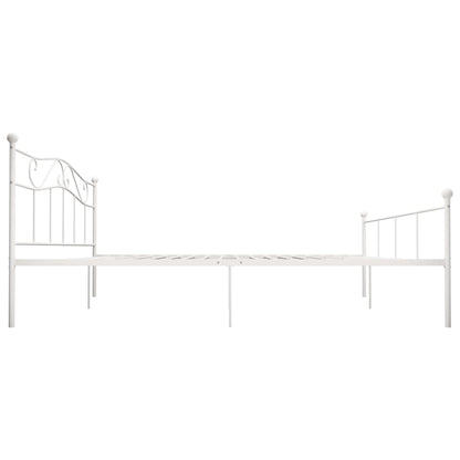 284521 vidaXL Bed Frame without Mattress White Metal 180x200 cm Super King