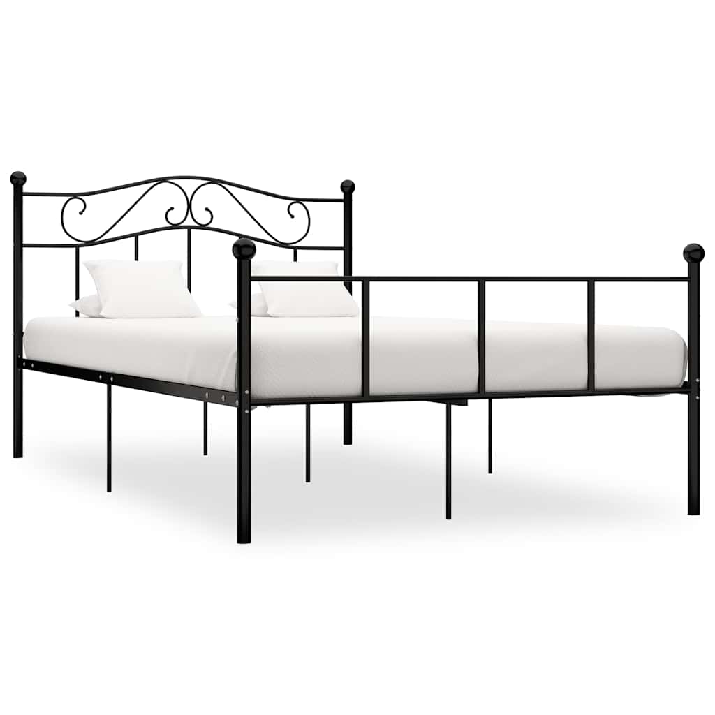 284525 vidaXL Bed Frame without Mattress Black Metal 120x200 cm