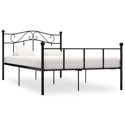 284525 vidaXL Bed Frame without Mattress Black Metal 120x200 cm