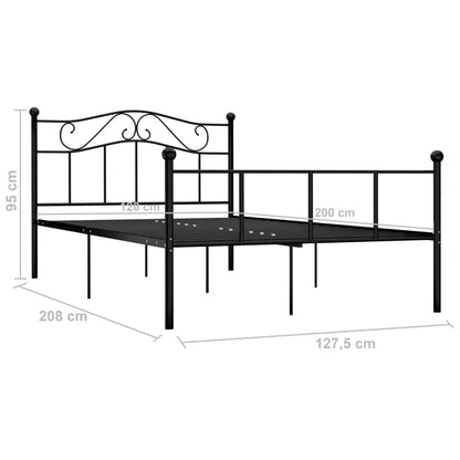 284525 vidaXL Bed Frame without Mattress Black Metal 120x200 cm