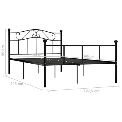 284525 vidaXL Bed Frame without Mattress Black Metal 120x200 cm