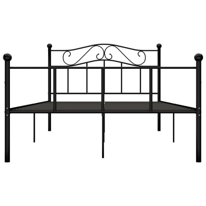 284526 vidaXL Bed Frame without Mattress Black Metal 140x200 cm