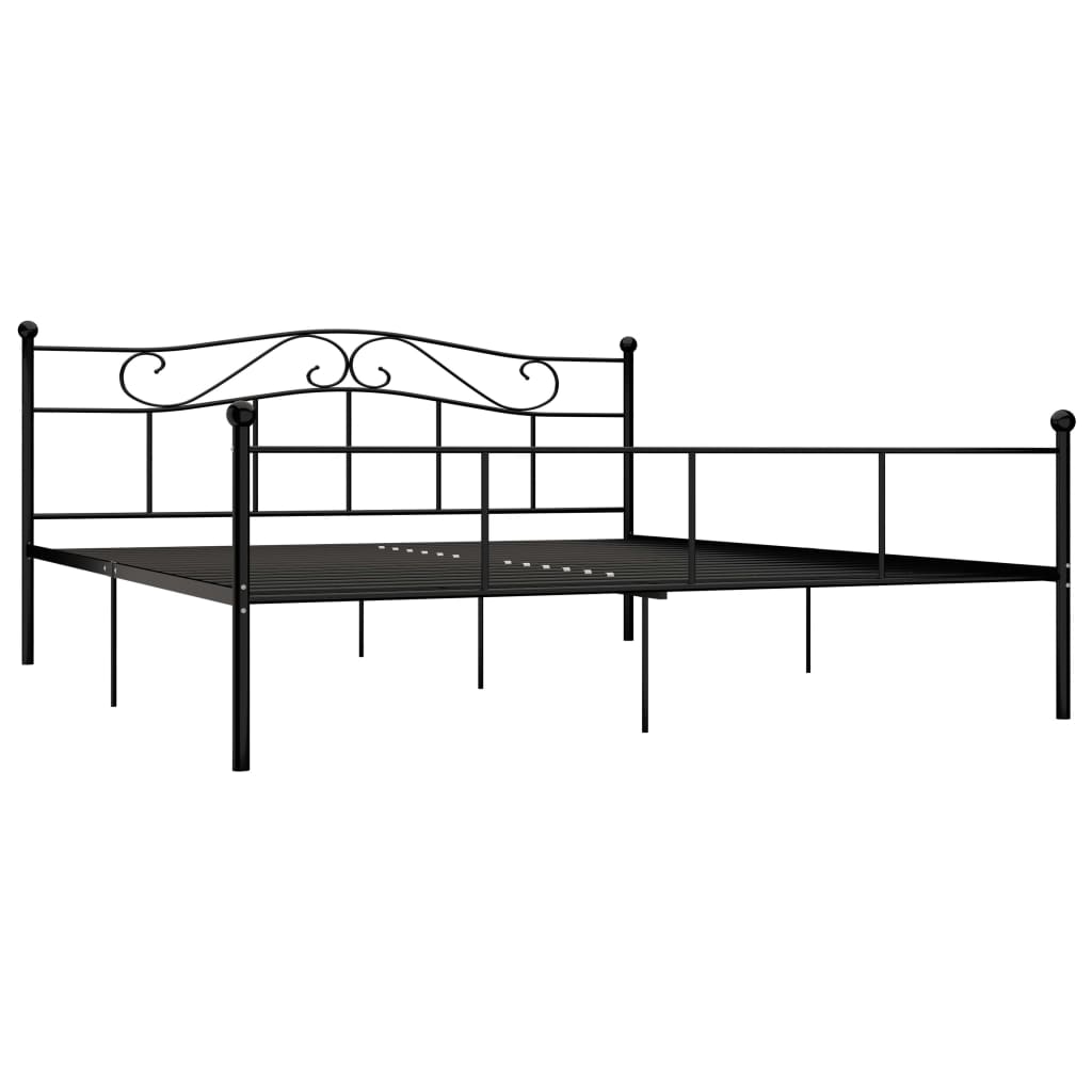 284528 vidaXL Bed Frame without Mattress Black Metal 180x200 cm Super King