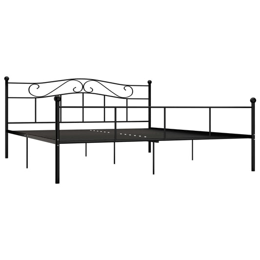 284528 vidaXL Bed Frame without Mattress Black Metal 180x200 cm Super King