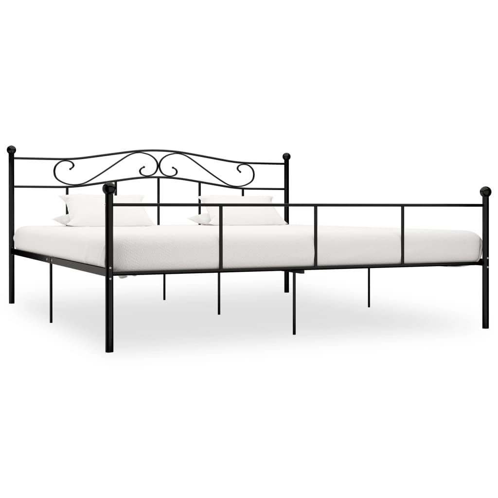 284529 vidaXL Bed Frame without Mattress Black Metal 200x200 cm