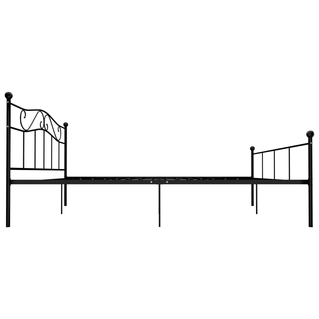 284529 vidaXL Bed Frame without Mattress Black Metal 200x200 cm
