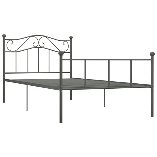 284531 vidaXL Bed Frame without Mattress Grey Metal 100x200 cm