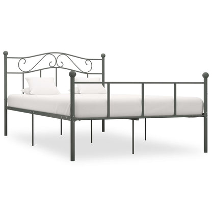 284534 vidaXL Bed Frame without Mattress Grey Metal 160x200 cm