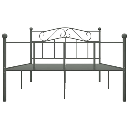 284534 vidaXL Bed Frame without Mattress Grey Metal 160x200 cm