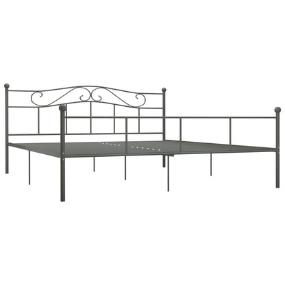 284535 vidaXL Bed Frame without Mattress Grey Metal 180x200 cm Super King