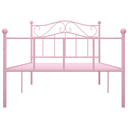 284538 vidaXL Bed Frame without Mattress Pink Metal 100x200 cm