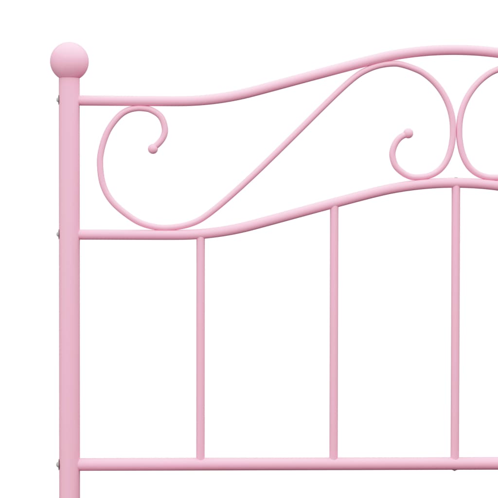 284538 vidaXL Bed Frame without Mattress Pink Metal 100x200 cm