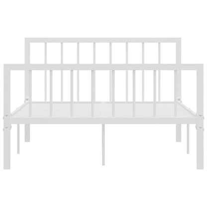 284564 vidaXL Bed Frame without Mattress White Metal 120x200 cm