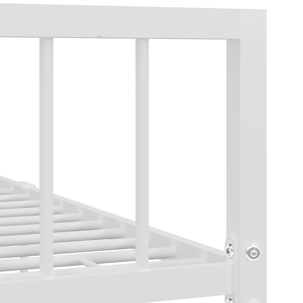 284564 vidaXL Bed Frame without Mattress White Metal 120x200 cm
