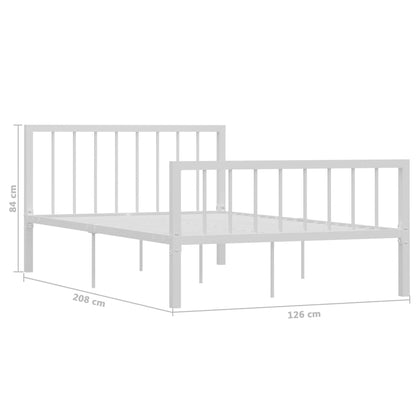 284564 vidaXL Bed Frame without Mattress White Metal 120x200 cm