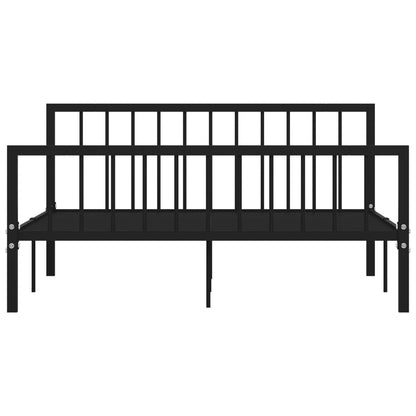 284572 vidaXL Bed Frame without Mattress Black Metal 160x200 cm