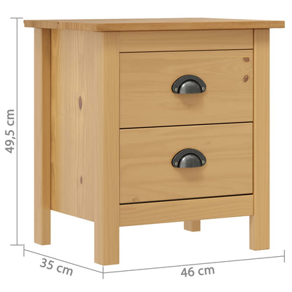 vidaXL Bedside Cabinet Hill 46x35x49.5 cm Solid Pine Wood