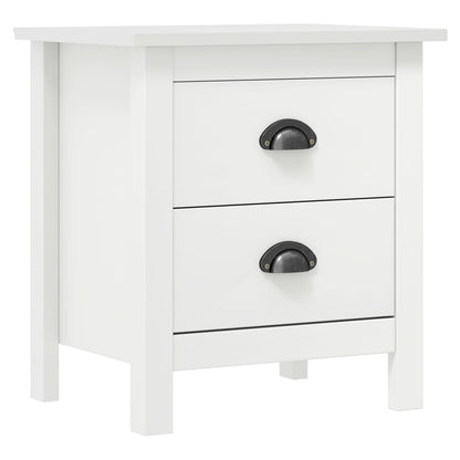 vidaXL Bedside Cabinet Hill White 46x35x49.5 cm Solid Pine Wood
