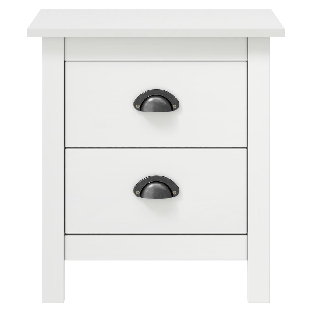vidaXL Bedside Cabinet Hill White 46x35x49.5 cm Solid Pine Wood