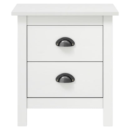 vidaXL Bedside Cabinet Hill White 46x35x49.5 cm Solid Pine Wood
