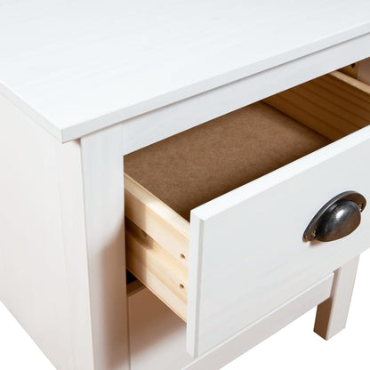 vidaXL Bedside Cabinet | White | Solid pine wood | Medium | Bedside Cabinet