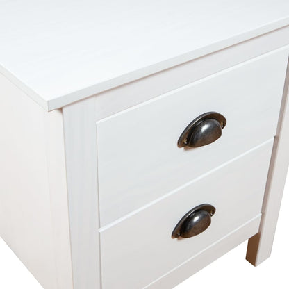 vidaXL Bedside Cabinet | White | Solid pine wood | Medium | Bedside Cabinet