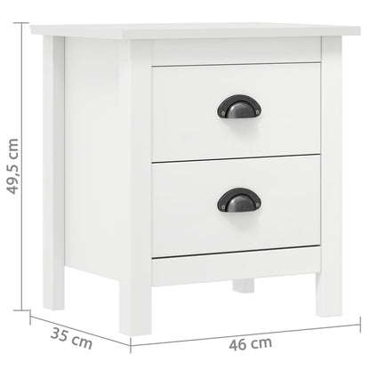 vidaXL Bedside Cabinet Hill White 46x35x49.5 cm Solid Pine Wood