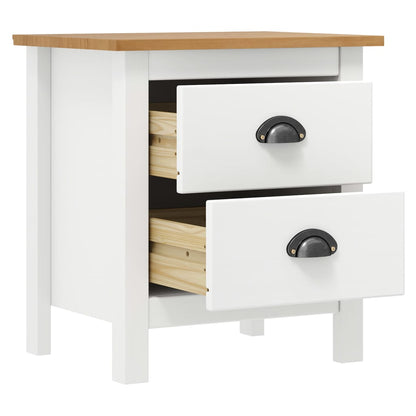 vidaXL Bedside Cabinet | White and honey brown | Solid pine wood | Medium
