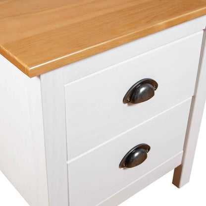 vidaXL Bedside Cabinet | White and honey brown | Solid pine wood | Medium