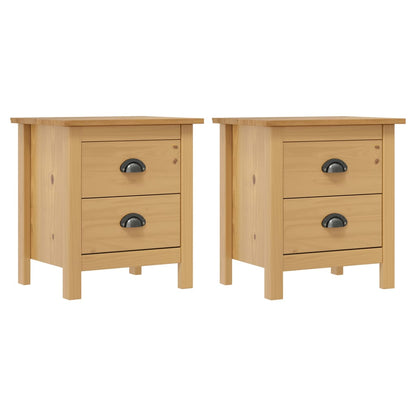 vidaXL Bedside Cabinets Hill 2pcs 46x35x49.5cm Solid Pine Wood