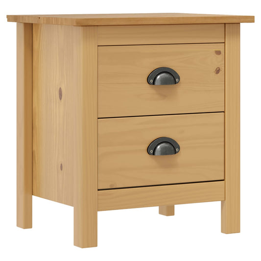 vidaXL Bedside Cabinets Hill 2pcs 46x35x49.5cm Solid Pine Wood