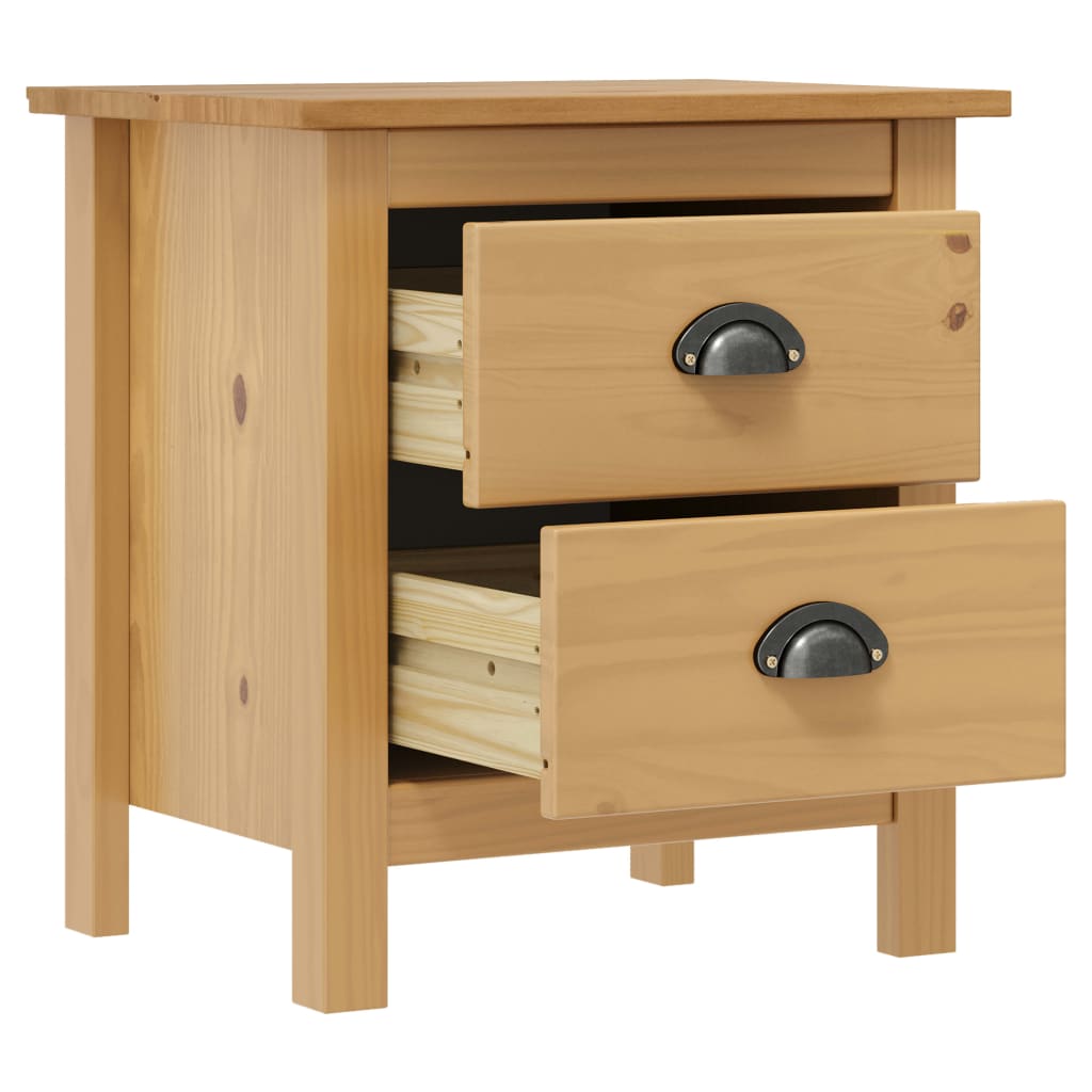 vidaXL Bedside Cabinets Hill 2pcs 46x35x49.5cm Solid Pine Wood