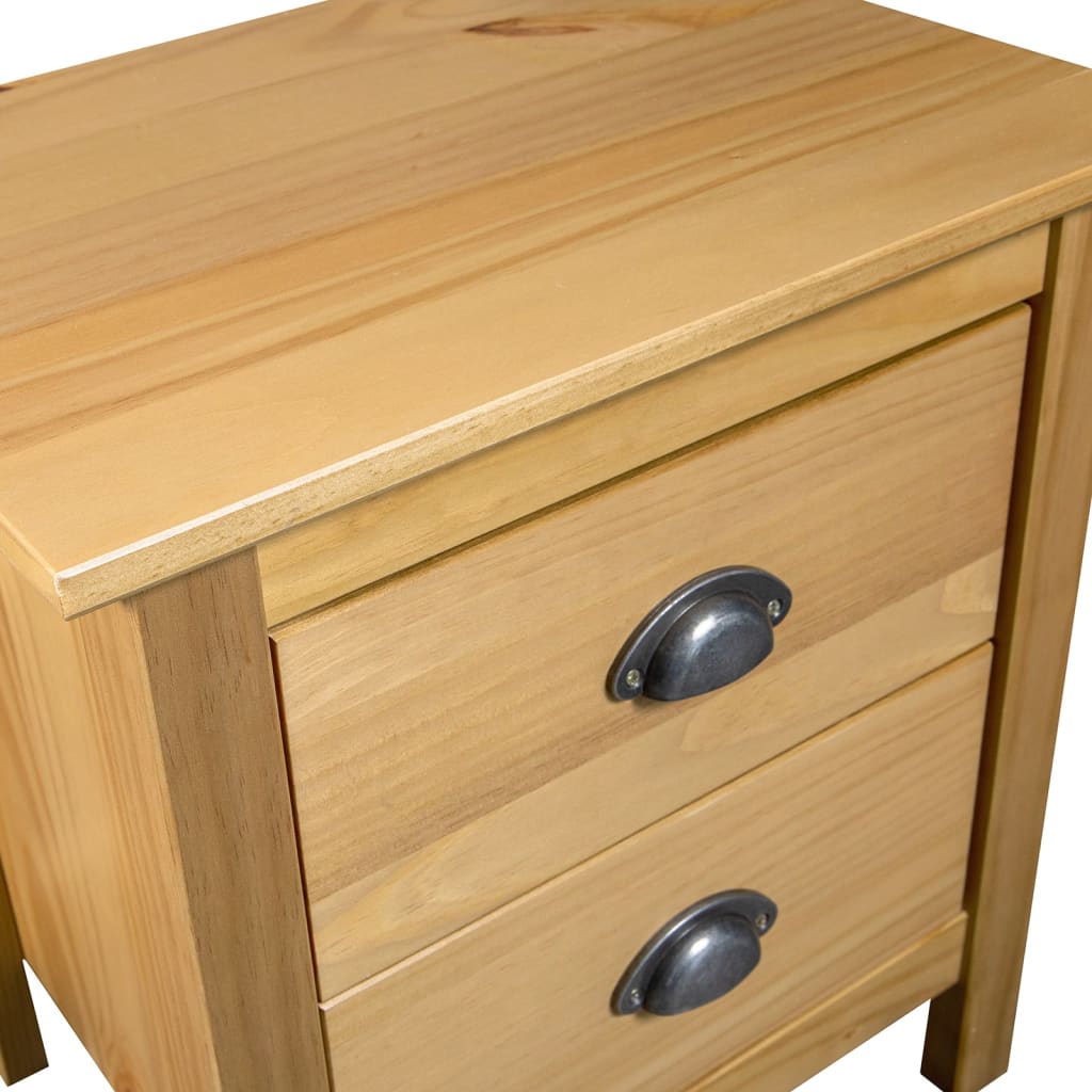 vidaXL Bedside Cabinets Hill 2pcs 46x35x49.5cm Solid Pine Wood