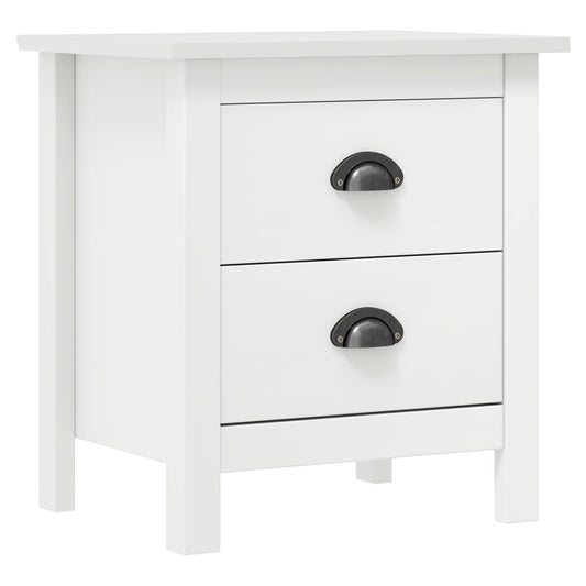 vidaXL Bedside Cabinet Hill 2 pcs White 46x35x49.5 cm Solid Pine Wood