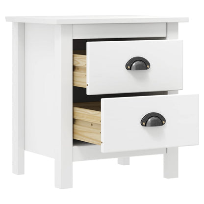 288908 vidaXL Bedside Cabinet "Hill" 2 pcs White 46x35x49,5 cm Solid Pine Wood