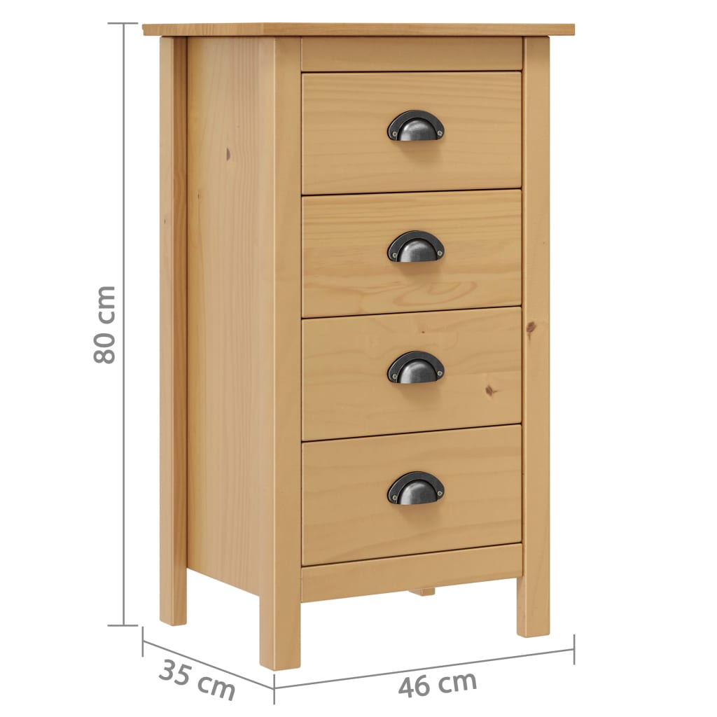vidaXL Sideboard Hill 46x35x80 cm Solid Pine Wood