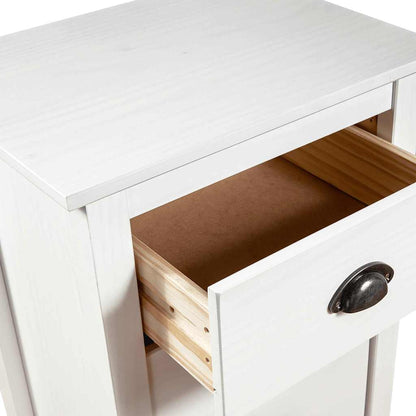 vidaXL Sideboard Hill White 46x35x80 cm Solid Pine Wood