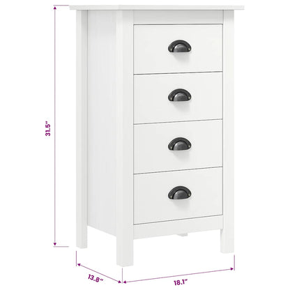 vidaXL Sideboard Hill White 46x35x80 cm Solid Pine Wood