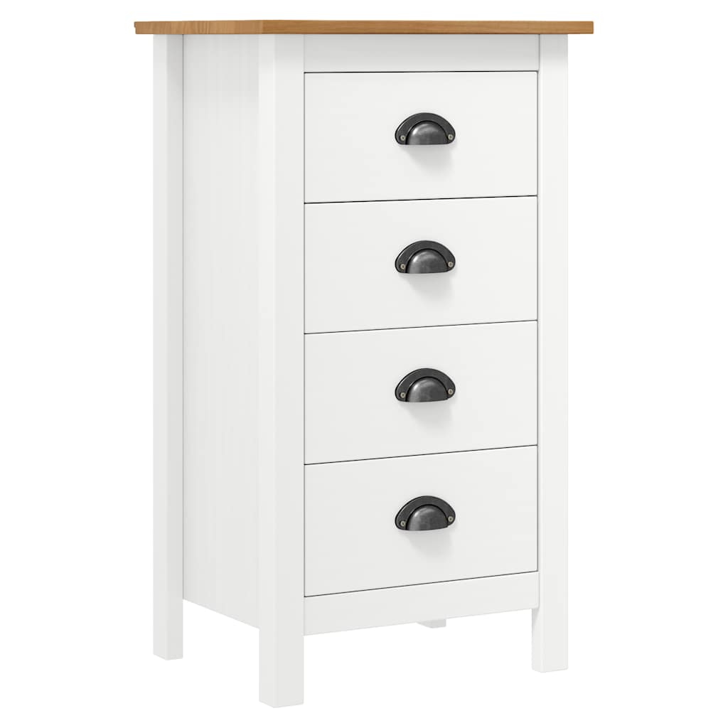 vidaXL Sideboard Hill White 46x35x80 cm Solid Pine Wood