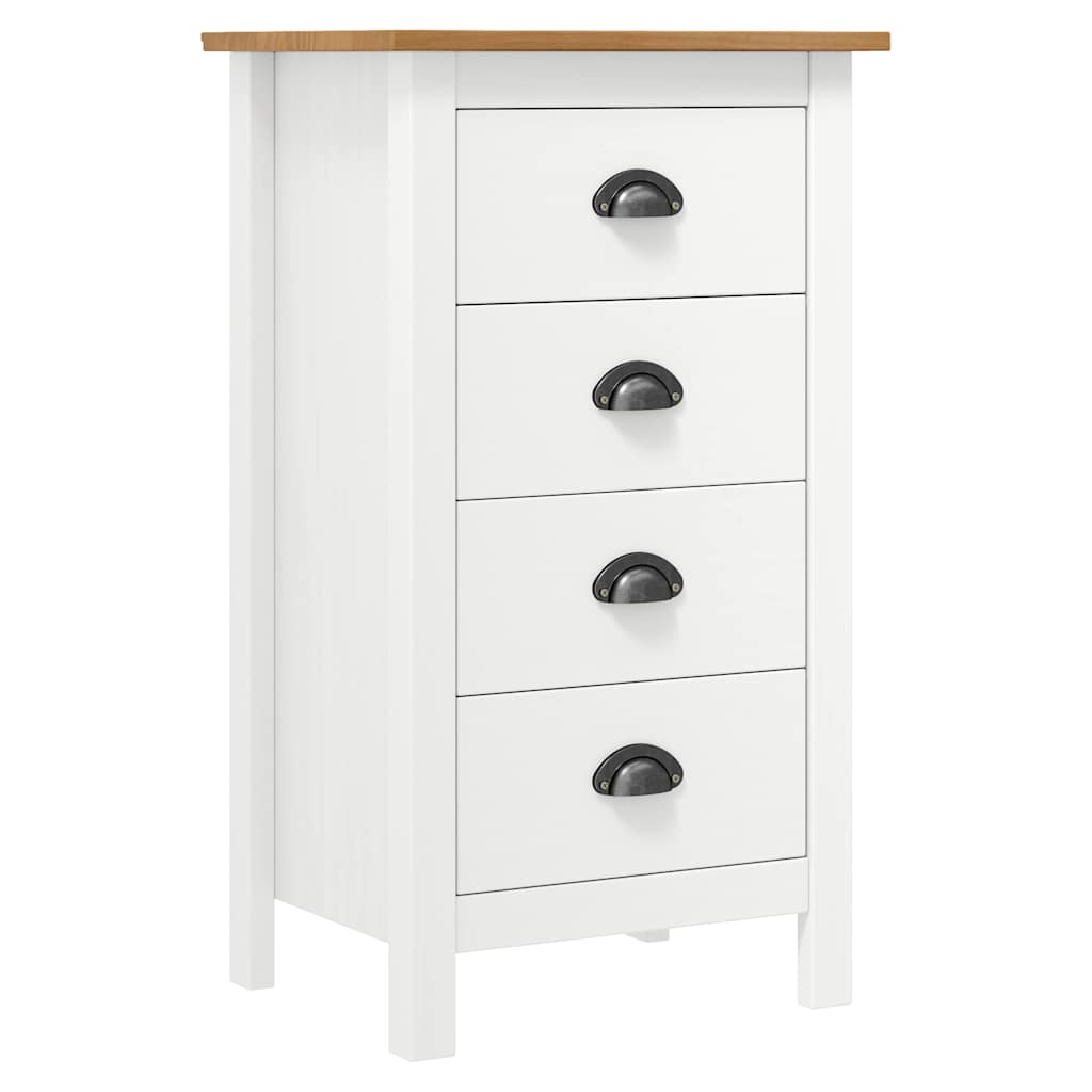 288914 vidaXL Sideboard "Hill" White 46x35x80 cm Solid Pine Wood