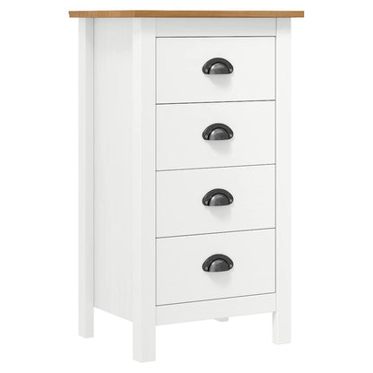 288914 vidaXL Sideboard "Hill" White 46x35x80 cm Solid Pine Wood