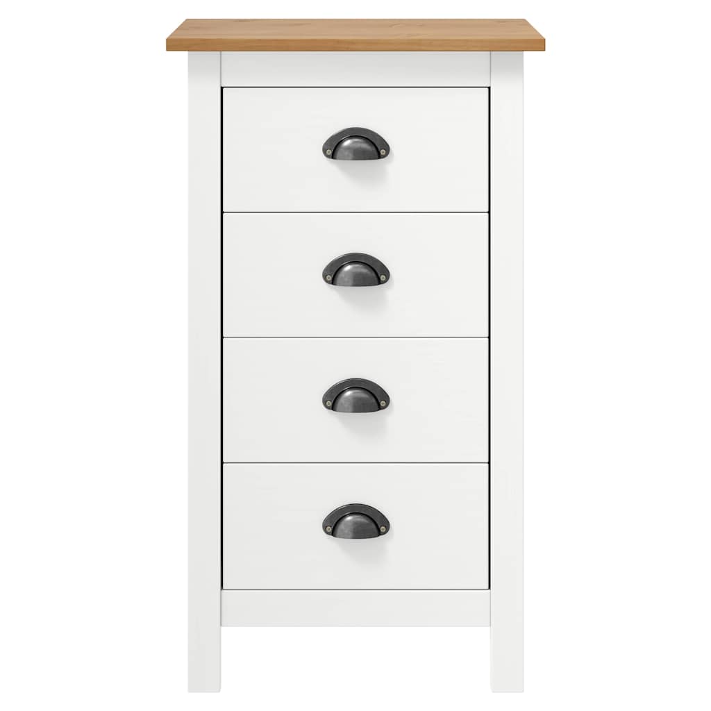 vidaXL Sideboard Hill White 46x35x80 cm Solid Pine Wood