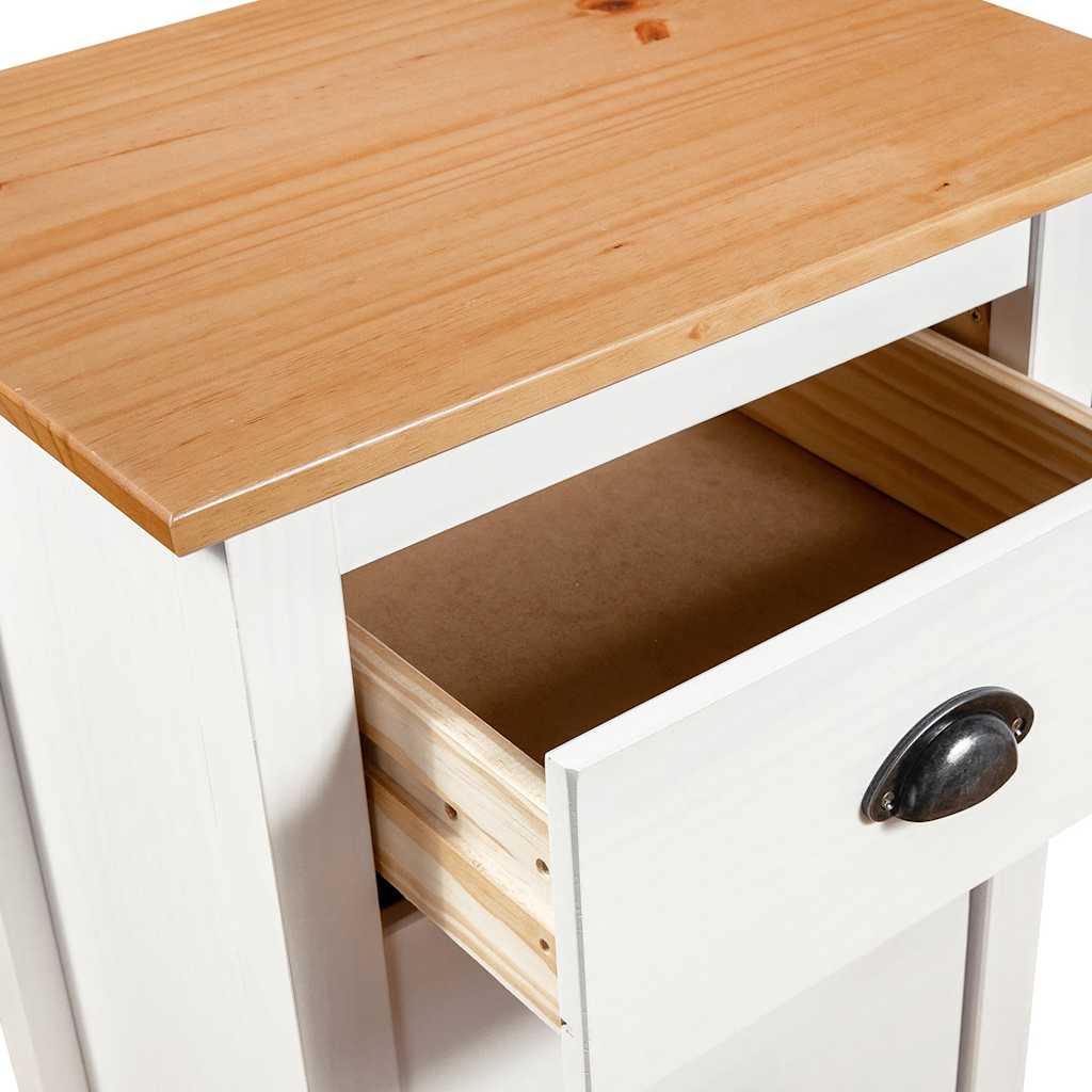 vidaXL Sideboard Hill White 46x35x80 cm Solid Pine Wood